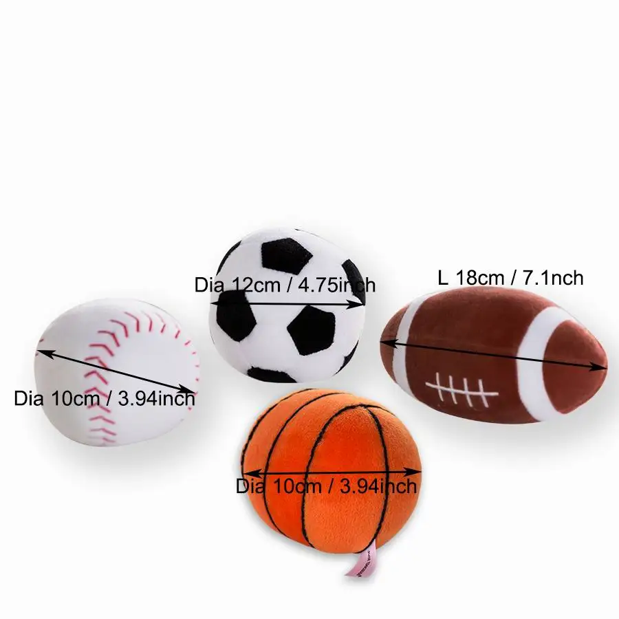 Brinquedo infantil de pelúcia, bola colorida de chocalho para futebol, basquete, beisebol e educação