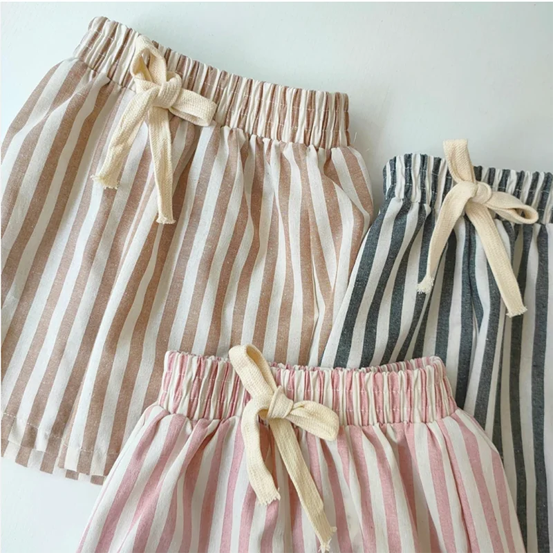 Gestreifte Jungenhose aus Retro-Hanf-Baumwolle mit lässigem und hochwertigem Design, elastische Taille, Mädchenkleidung, Kinderhose – Detail 18