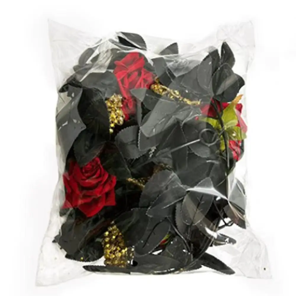 Realistic Halloween Rose Leaf Vines Plastic 175cm Artificial Rose Vines Simulated Rose Scene Layout