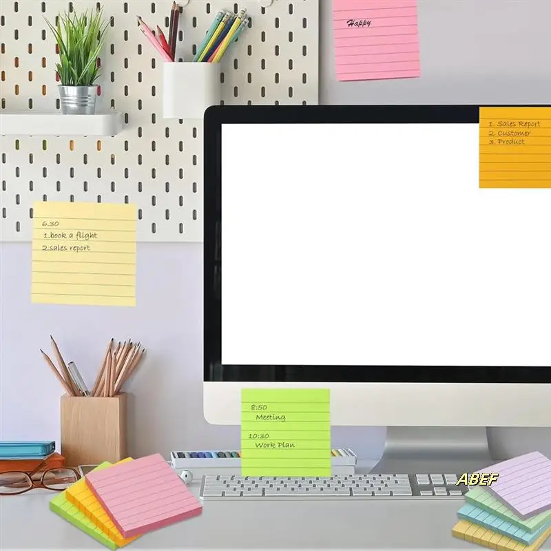 منصات متعددة الألوان المسيل للدموع ملاحظة ورقة ملاحظات لاصقة ألوان مختلفة، ورق ملاحظات مبطن