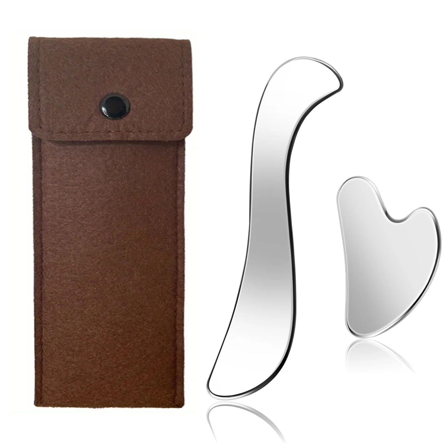 الفولاذ المقاوم للصدأ غوا شا أدوات الوجه تشديد تدليك الجلد غواشا الجمال أداة جواشا أداة تدليك الوجه للجسم عيون الرقبة #1