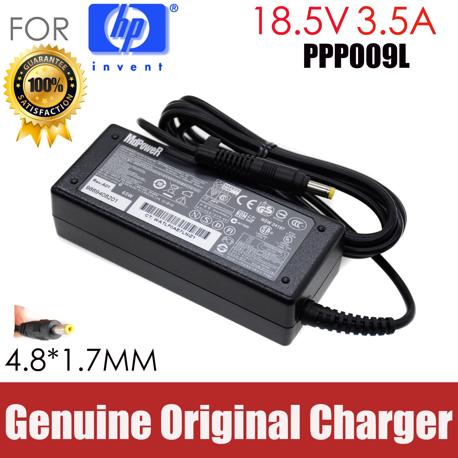 

Original 18.5V 3.5A AC adapter laptop charger For HP CQ520 CQ540 CQ515 DC359A DD522A DH913U DH914U DV1000 DV1010 DV1100 DV1130