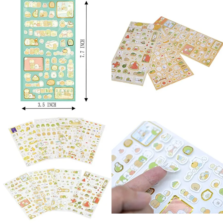 

8 Sheet Colorful Sticker 500+ Adhesive Sticker Decorative Labels for Diary Album Creative Craft Decoration for Journaling Scrap