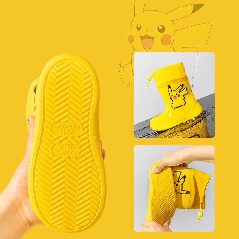 Pokemon Pikachu Pink Rubber Boots for Kids Waterproof Shoes Infant Rain Boots Girls Child Rain Boot Kid Baby Kids\' Rainboots Boy