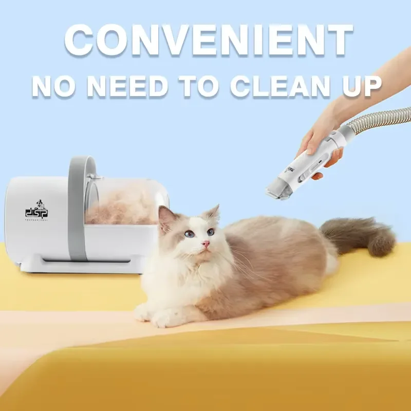 for DSP Professional Pet Grooming Kit Low Noise Cordless Clipper with Vacuum 6 Combs 3-23mm 2.5H Runtime for Dogs Cats