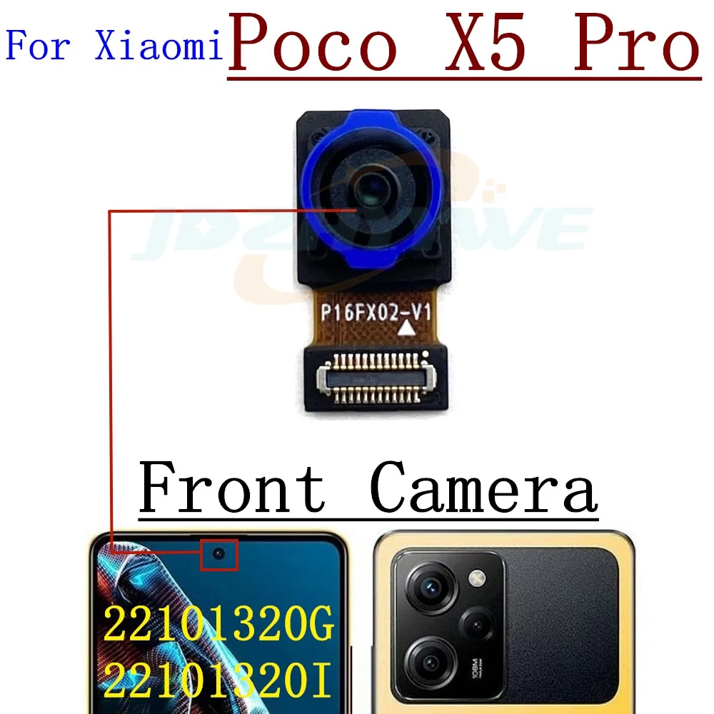 Rear Front Camera For Xiaomi Poco X5 X4 Pro X5pro Frontal Selfie Facing Main Back Wide Camera Module Flex Cable Parts