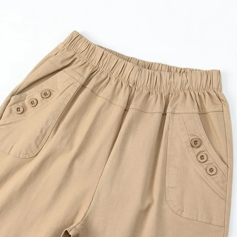 女性用ストレッチパンツ,ロング,コットン,ストレートカット,ハイウエスト,仕事やオフィス用,ラージサイズ5xl,c4315