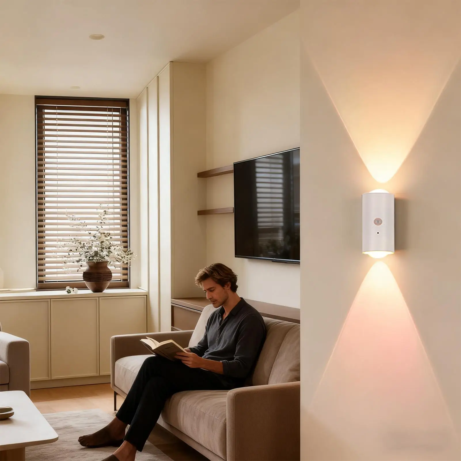 Color Changing Night Light Motion Activated & Remote Control Magnetic Wall RGB Night Light Automatic On Off For Living Room