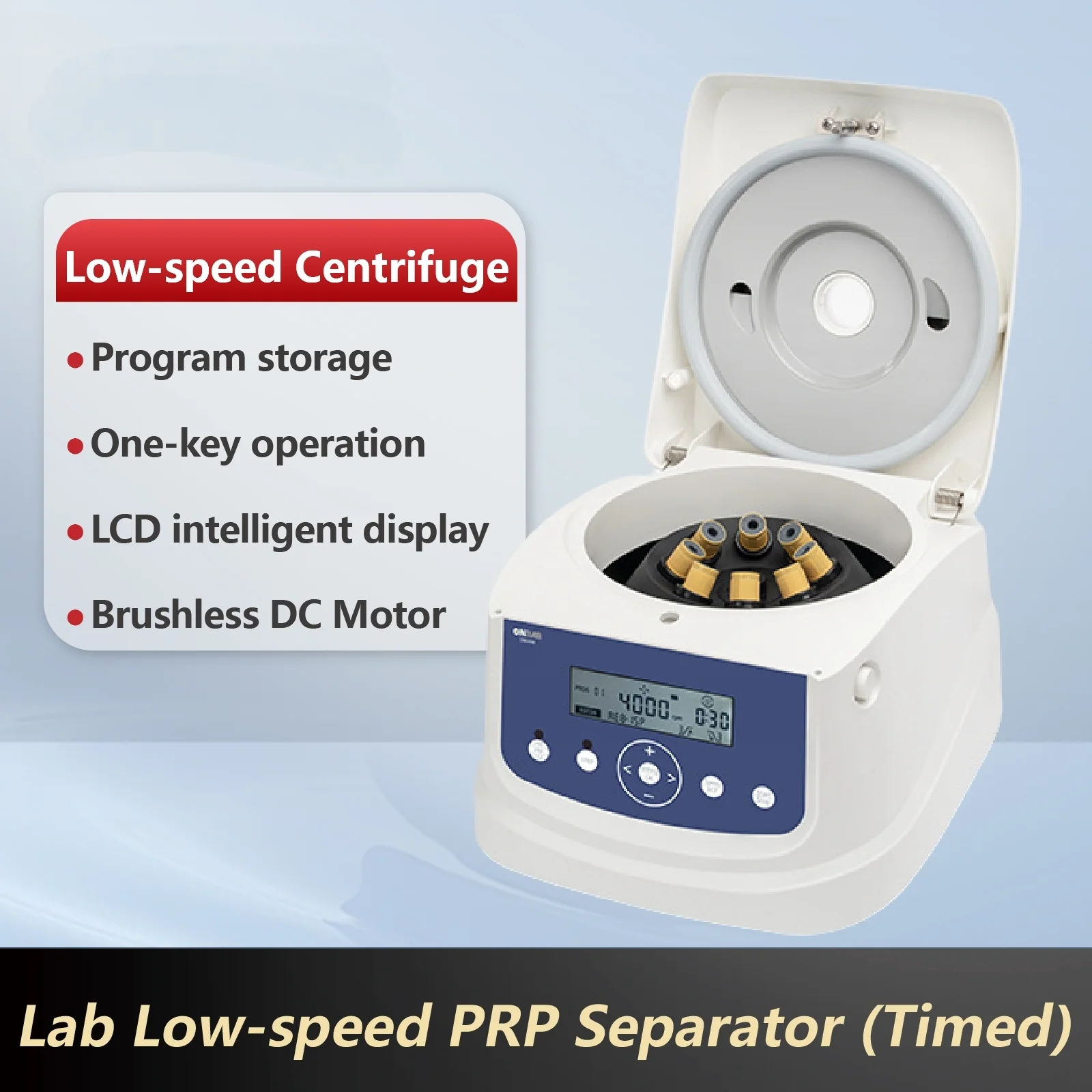 CE Table Top Low Speed Laboratory Centrifuge for Q0408E for Qualitative Analysis of Serum,Plasma,Blood,and Urine.