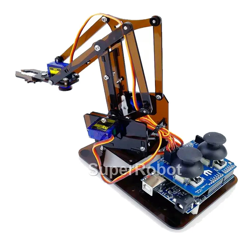 4 Dof Unassemblage Acryl Mechanische Manipulator Verschillende Onderdelen Voor Arduino Robot Arm Diy Kit Uno Programmeerbare Robot Starterkit