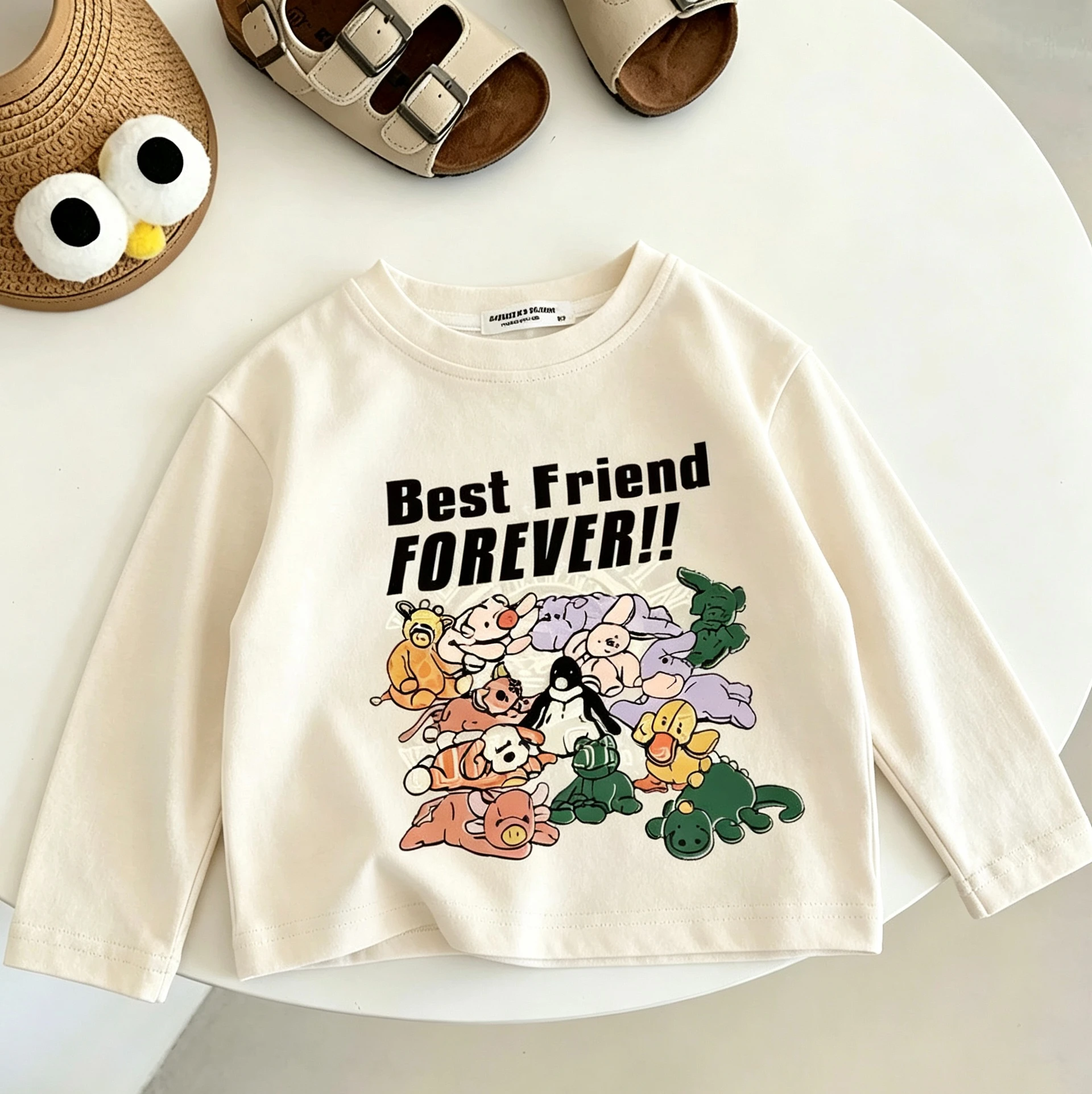 

Beige Gray Tees Boys Child Long-sleeved Tops Simple All-match Base Shirt Toddler Round Neck Pullovers Loose Casual Clothing