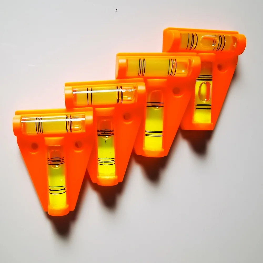 4pcs/lot Orange Acrylic T-Level Tool RV Camper Tralier Motorhome Truck Boat Console Table Measurement Mini Level Bubble