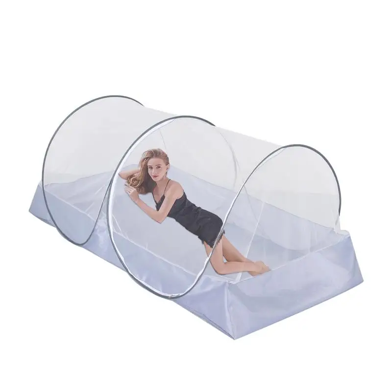 Foldable Mosquito Net For Trips Convenient Mesh Tent With Zipper Outdoor Fly Net Tent Camping Mosquito Net Tent For Single Bed