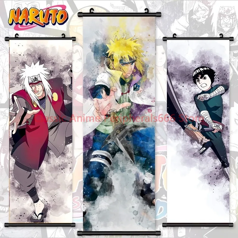 HD inkjet anime Naruto Akatsuki Organization Naruto Wave Wind Watergate wall decoration painting can be hung hanging painting