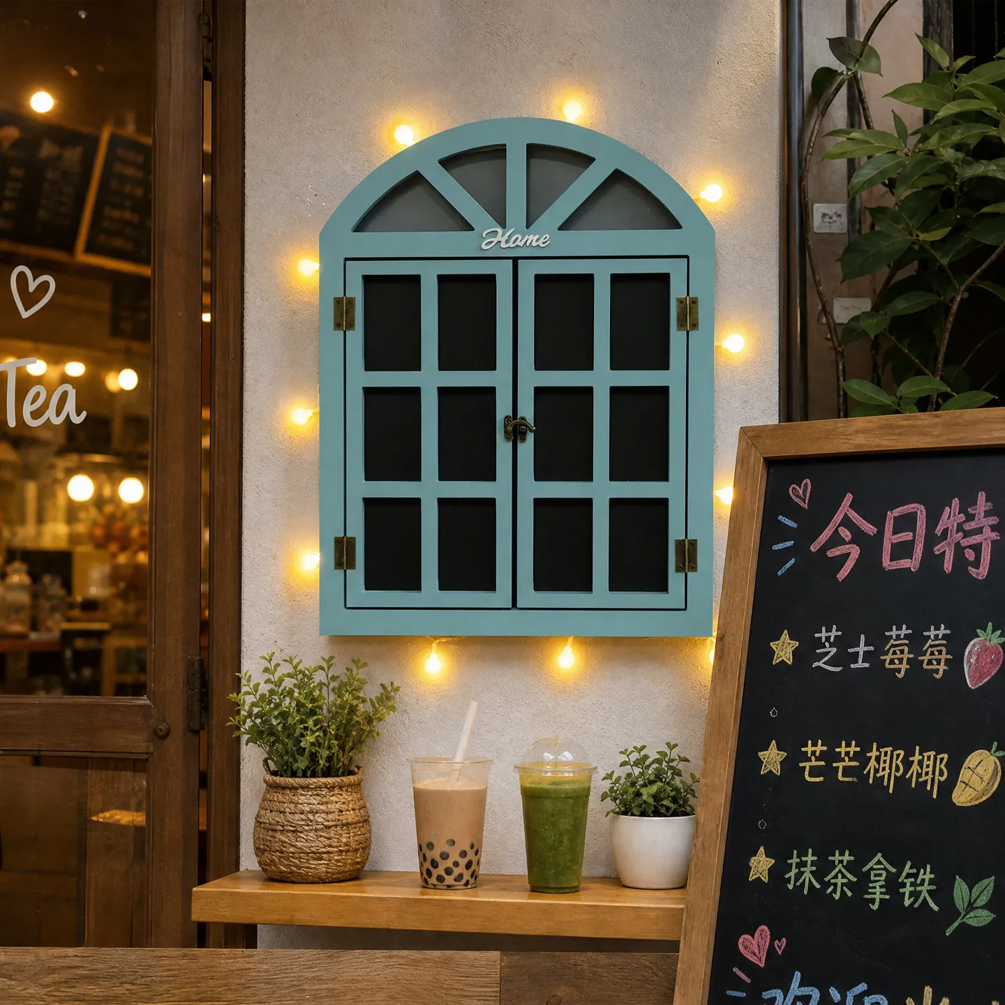 Cafe simulation fake window message board room wall decoration garden wall wall pendant small pendant