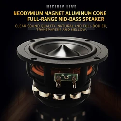 HIFIDIY LIVE hifi 4~6.5Inch120/153/182mm Pure Midrange Full frequency speaker unit 8OHM 60W100W 120W midbass loudspeaker M4/5/6N