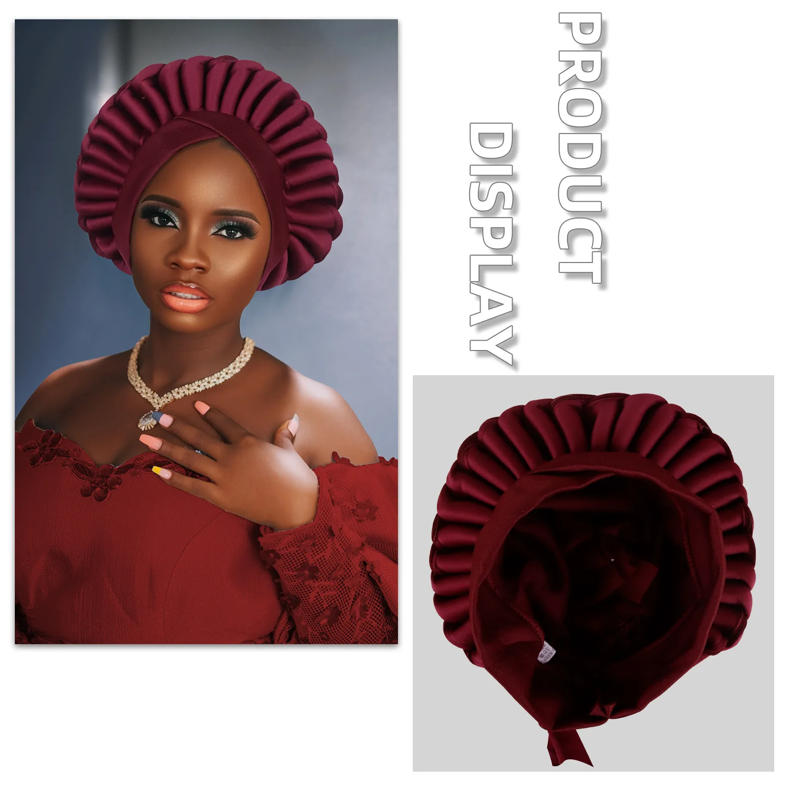 アフリカのターバンキャップ、女性用ヘッドタイ、すぐに着用できるオートゲレ、女性用ヘッドラップ、ムスリムヒジャブ、ナイジェリアのウェディングゲレ、ボンネットハット