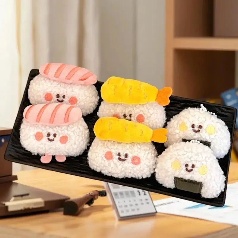 Llavero de Sushi de felpa con invitación, dijes para bolsa de comida, decoración colgante, adorable colgante de muñeca, regalo.