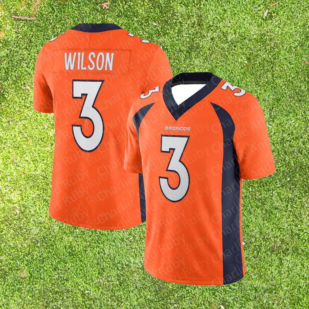 Jersey No.3/31/49 Alex Singleton Justin Simmons Russell Wilson Denver Broncos gioco giocatore in pensione Jersey moda abbigliamento retrò