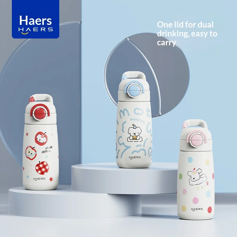 Hals Children’s Insulated Cup – New Model 316 Stainless Steel Double-Drinking Cup with Spring Closure Insulated Cup