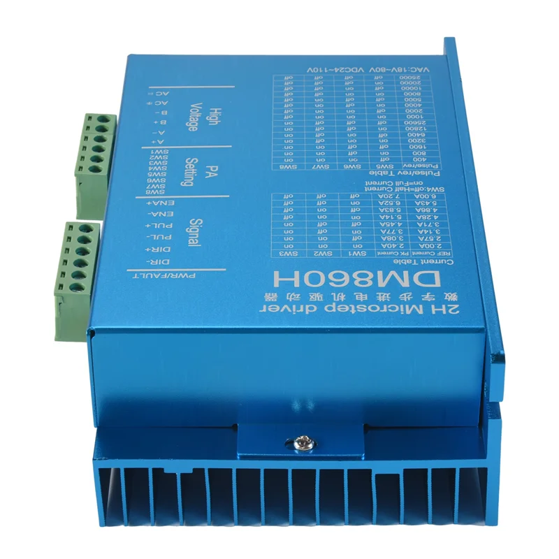 

E-Easy To Use-DM860H DSP Digital 57/86 Драйвер шагового двигателя с вентилятором 2-фазный Nema23,34 DMA860H 7,2 А, 18-80 В переменного тока для печати с ЧПУ