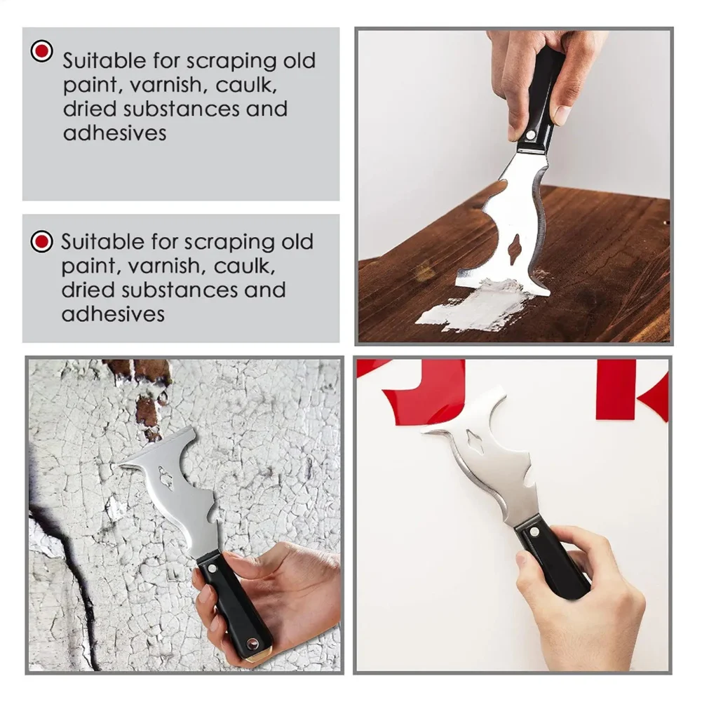 Portable Adhesive Remover 10-In-1 Wall Scraper For Removing Adhesive Grout Caulk