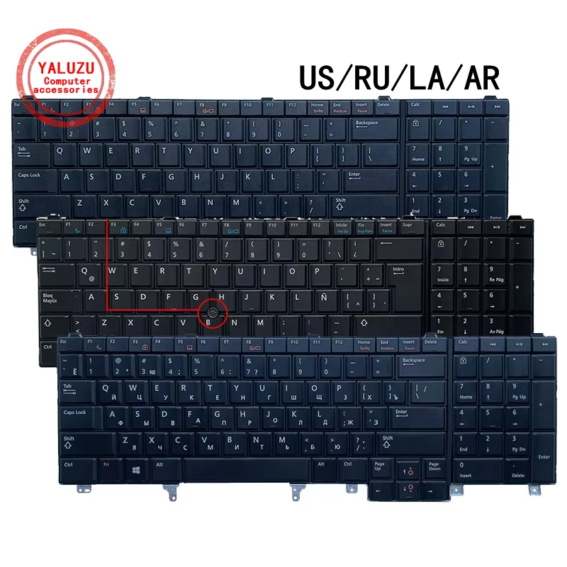 Klawiatura do laptopa US/RU/LA/AR dla Dell Latitude E6520 E5520 E5530 E6530 M4700 M6700 M4600 M6600 M4800 M6800 E6540 P14F P15G P19F
