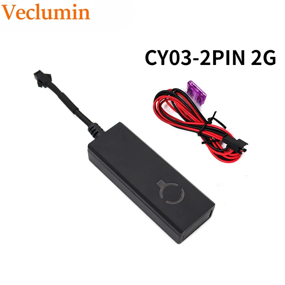 Veclumin GPS 9-90v Motorcycle Car Anti-Theft Tracker Scooter Electric Vehicle CY03-2PIN 2G GPS Positioning Terminal GPS Trackers