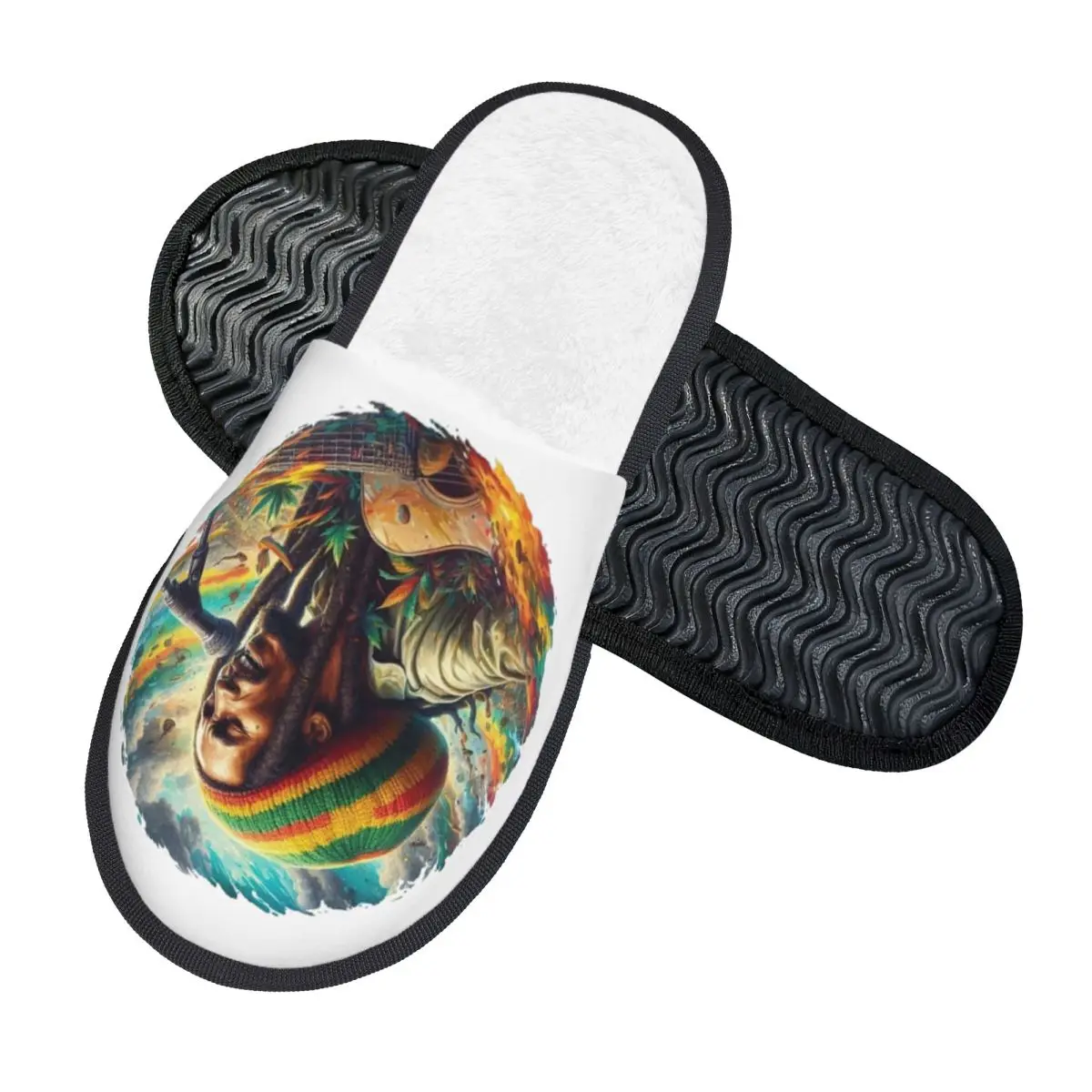 Custom Bob Marley One Love Slippers Memory Foam Warm Soft Women House Slipper Bedroom Comfy Shoes