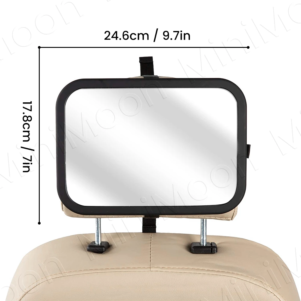 Panoramic Baby Car Mirror, Shatterproof & Certified for a Crystal Clear View of Your Rear-Facing Baby