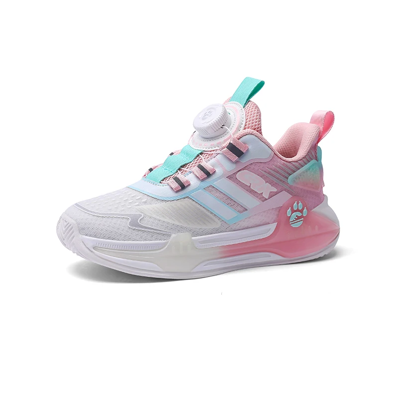 

Kids Girls Sneakers Pink Mesh Breathable School Spin Button Running Sports Shoes Boys 8 to 12 Years children's Casual Shoes 2024