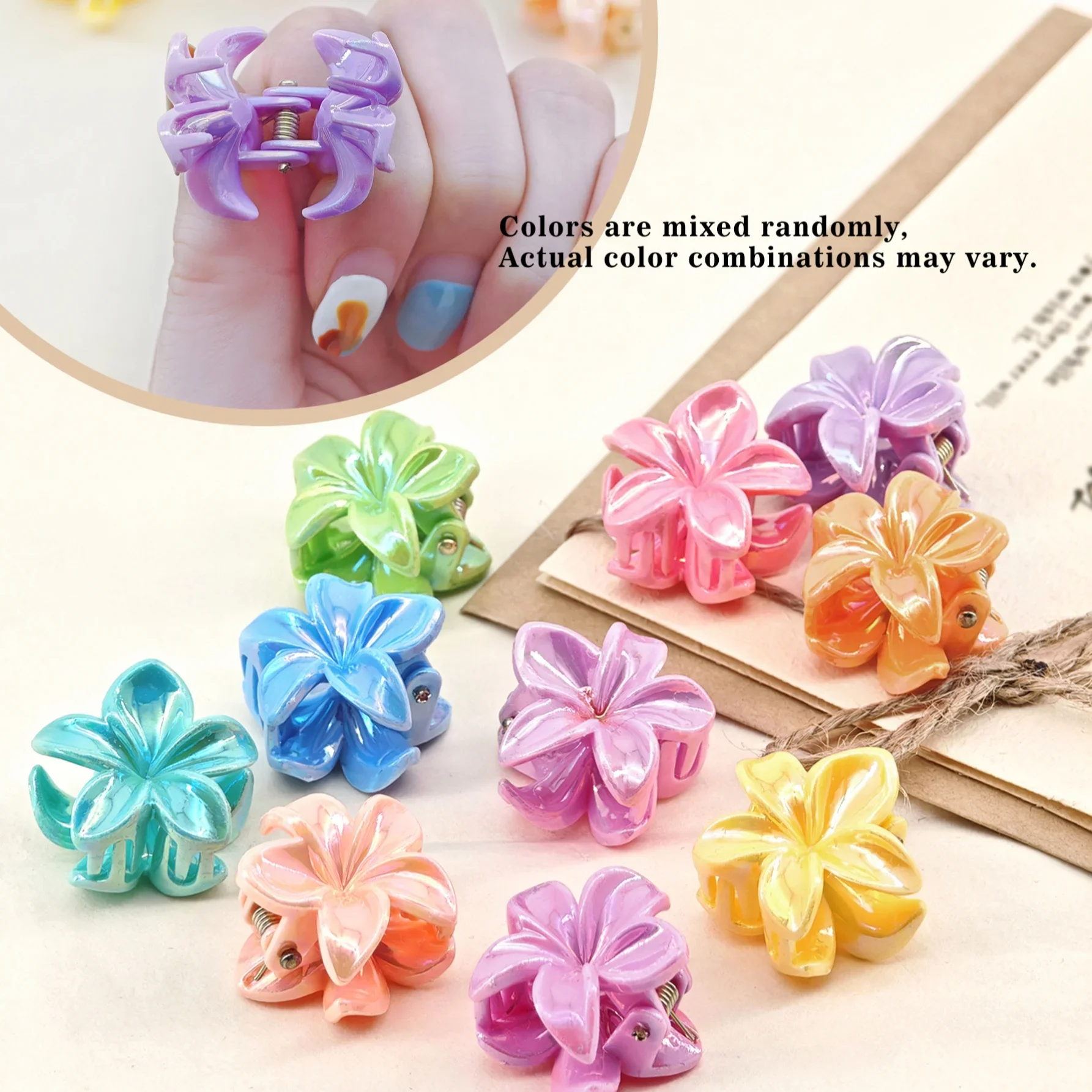 16/36pcs Mixed color Daffodil Flower Decor Summer Hair Clip, Lovely Y2K Style  Hair Clips Hair Braiding Cuffs Decoration