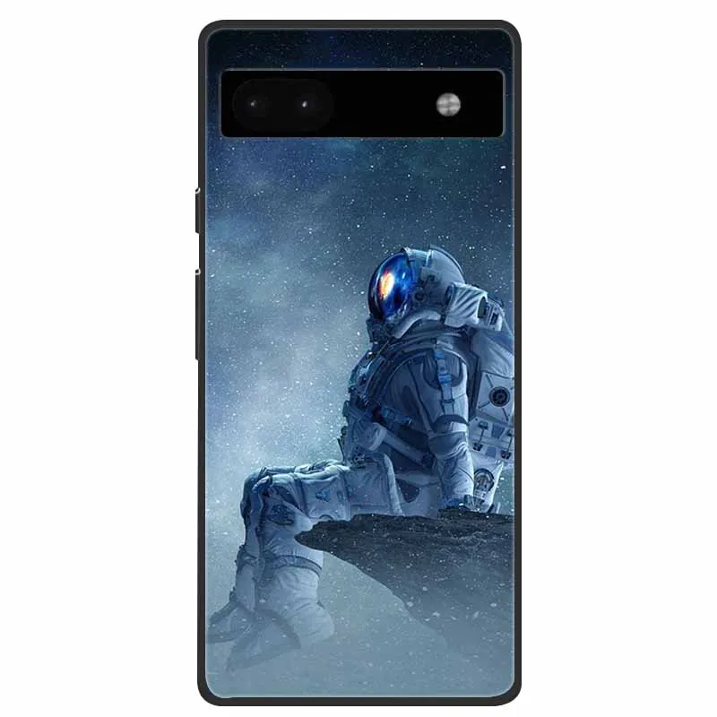 Funda trasera de silicona suave para Google Pixel 7A, carcasa de astronauta, parachoques Spaceman