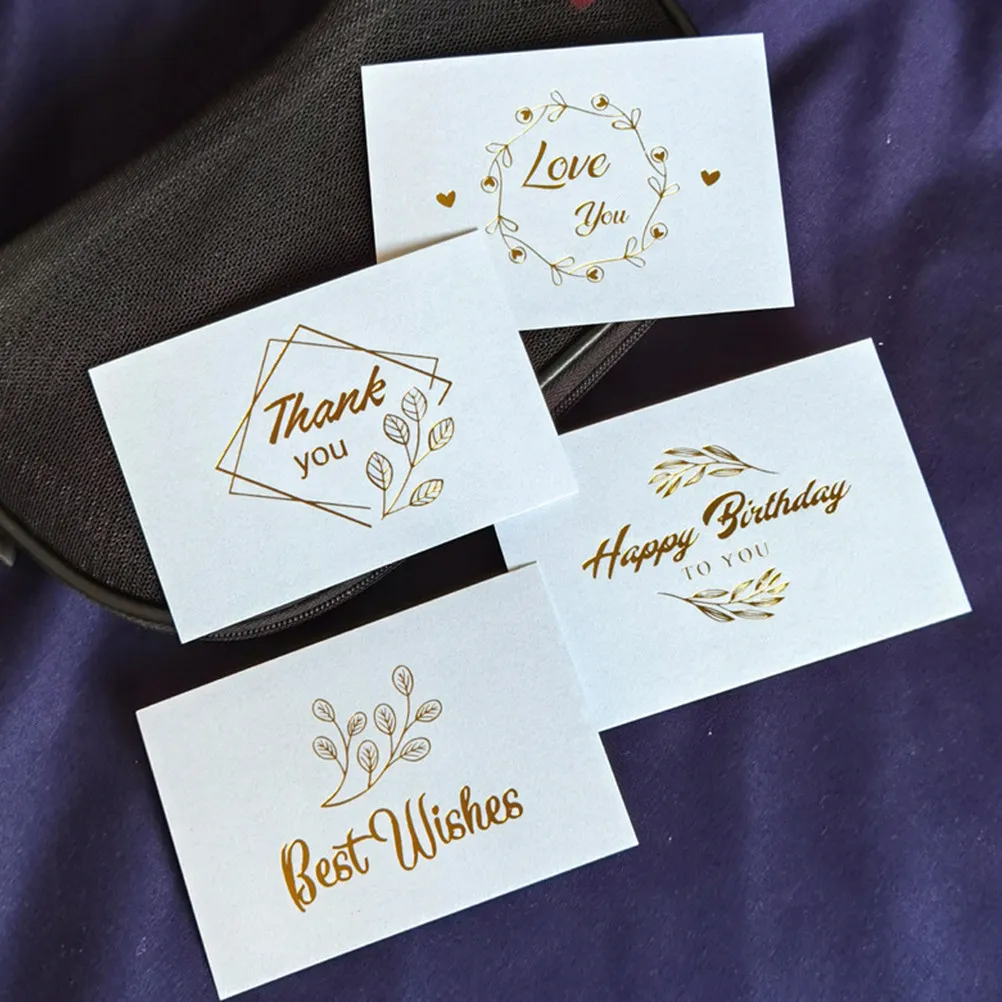 

1Set Luxury Gold Foil Greeting Cards High Class Paper Birthday Thanksgiving Holiday Blessing Cards Creative Gift for Friends