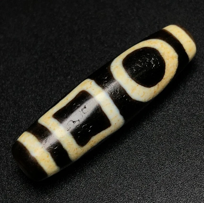 Himalayan Ancient Tibetan DZI Beads Old Agate Heaven＆Earth Totem Amulet Pendant