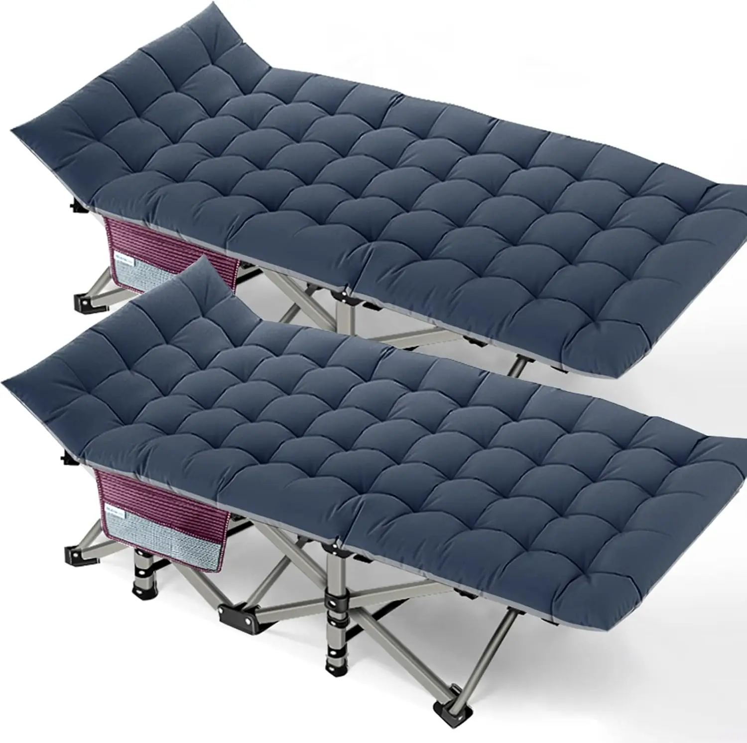 

Camping Cots for Adults, 2 Pack Heavy Duty cot with Carry Bag, Portable Sleeping Bed for Camp Office Use Outdoor Cot Bed