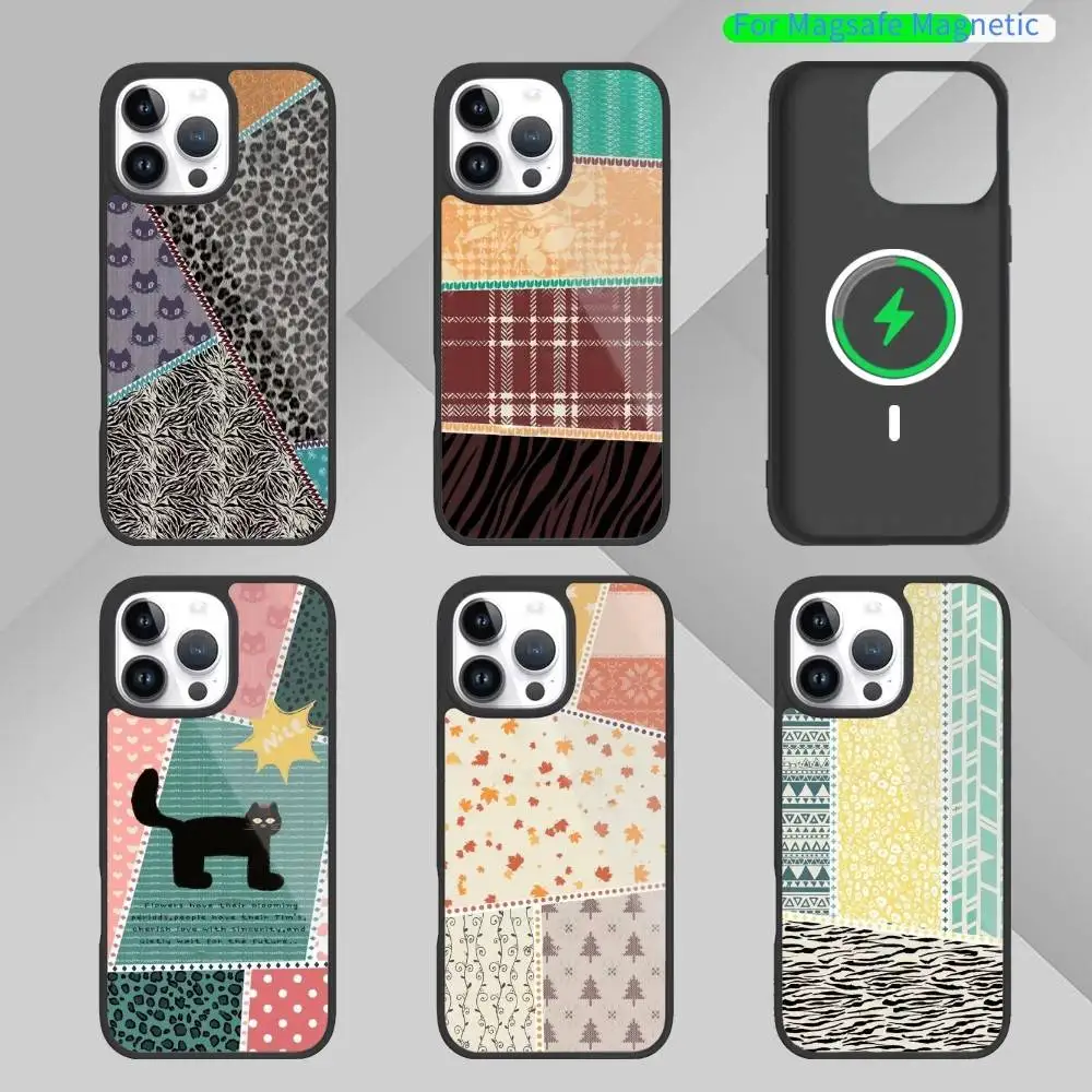 

Block-shaped retro puzzle patterns Phone Case For iPhone17,16,15,14,13 Plus,Pro Max Magnetic For Magsafe Wireless Charging
