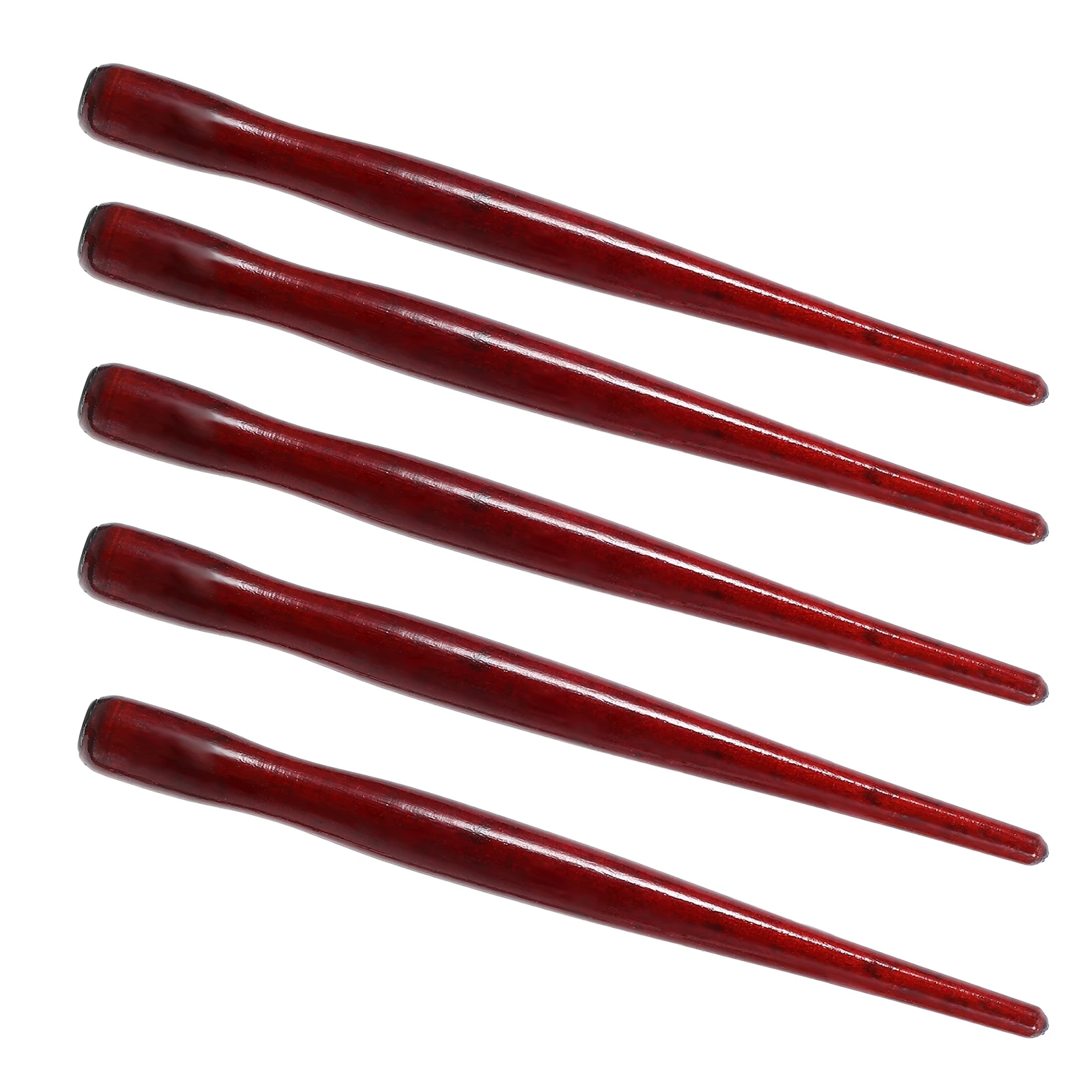 

5 Pcs Calligraphy Painting Brush Rod White Handles Dip Pen Stand Holder Nibs Art Wood Material Comfortable Grip Writing Drawing