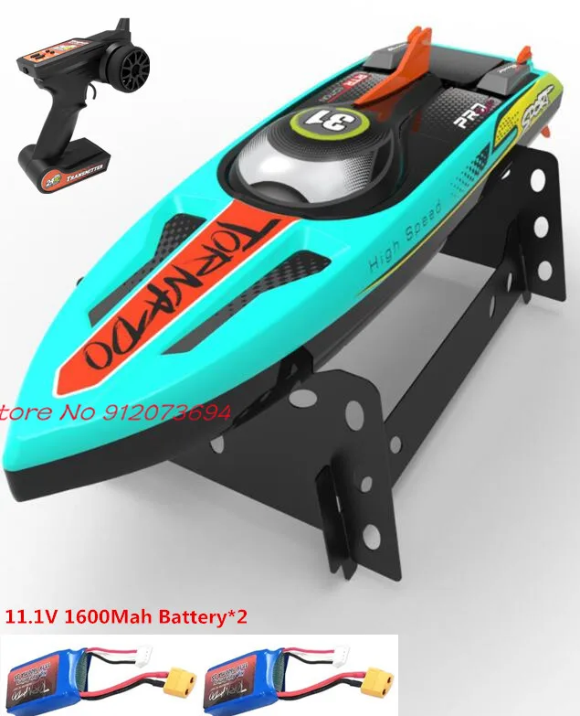 Waterdichte Radiobesturing Elektrische Grote Race Speedboot Speelgoed 80 Km/h 200M 360 ° Draai Led Nachtlampje Borstelloze Snelle Rc Boot