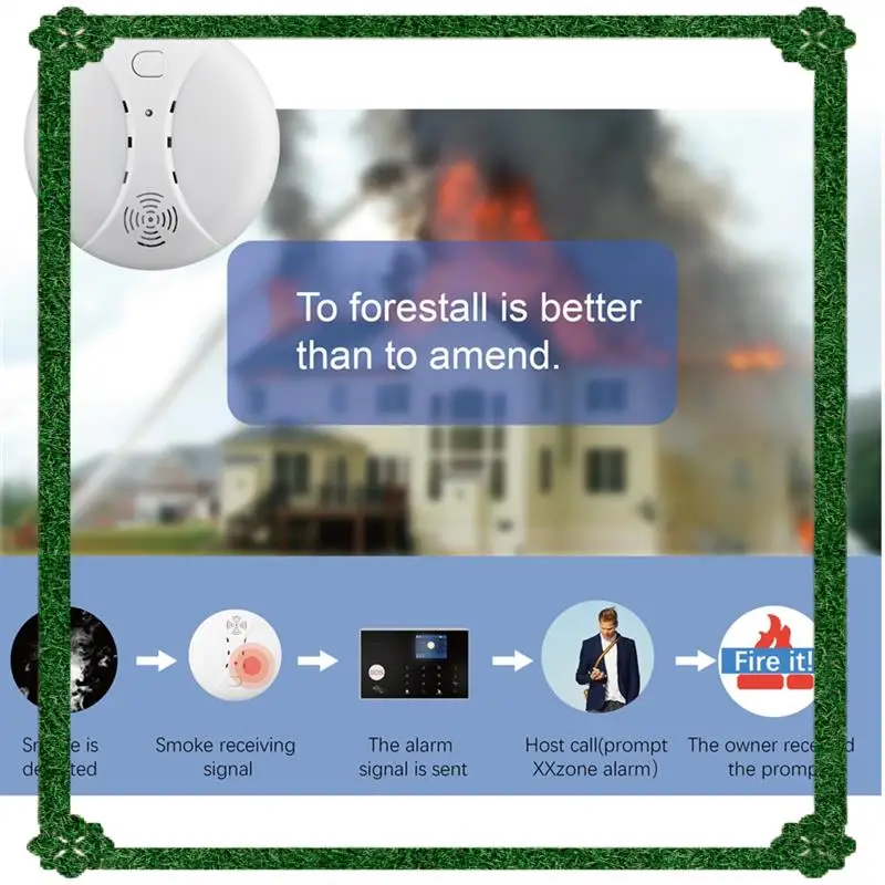 24-Hour Delivery 433Mhz Wireless Fire Alarms Smoke Detectors For Tuya WIFI GSM Home Security Alarm Systems