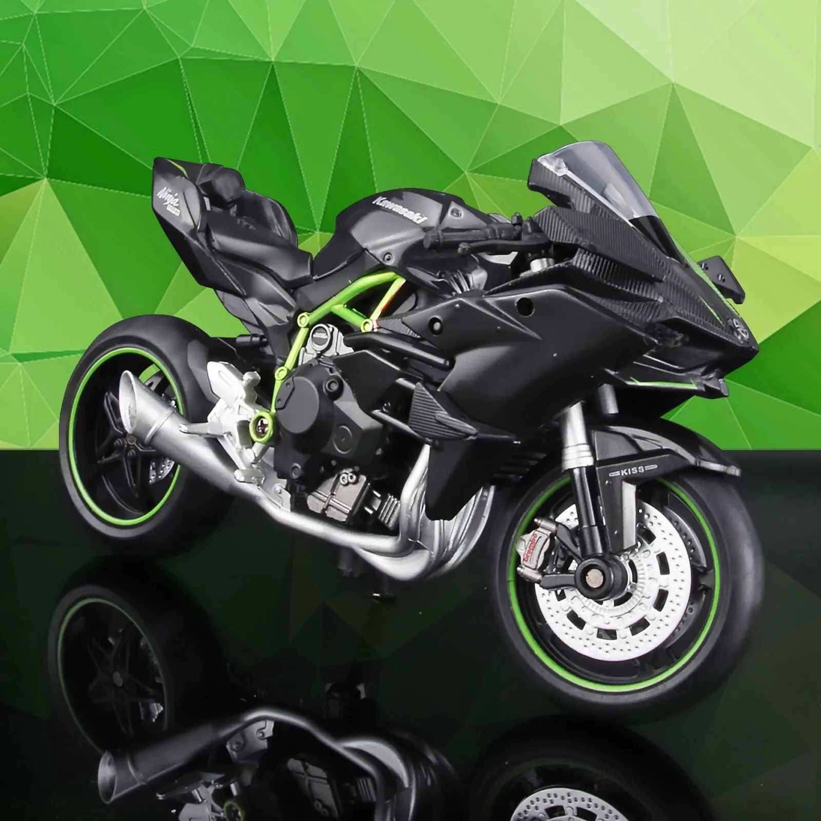 โมเดลรถมอเตอร์ไซค์1:12โมเดลสำหรับรถมอเตอร์ไซค์ KAWASAKI Ninja H2R โมเดลมอเตอร์ไซค์ของเล่นเด็กหรือของสะสมแฟนหนุ่ม