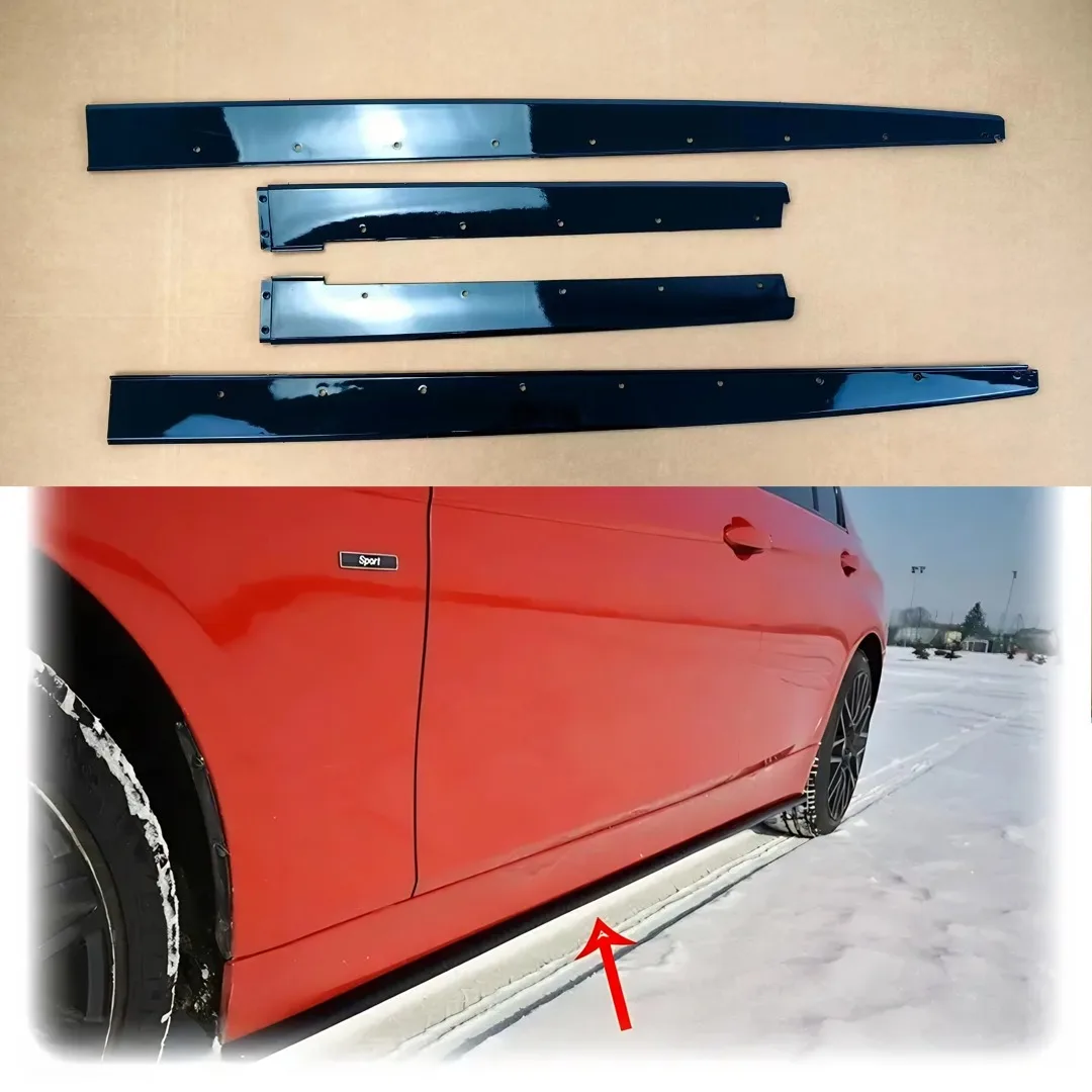 Hoge Kwaliteit ABS Auto Side Rok Voor BMW 3 Serie F30 F31 2012-2019 4 STUKS Splitters Diffuser Bumper spoiler Body kit Glanzend Zwart