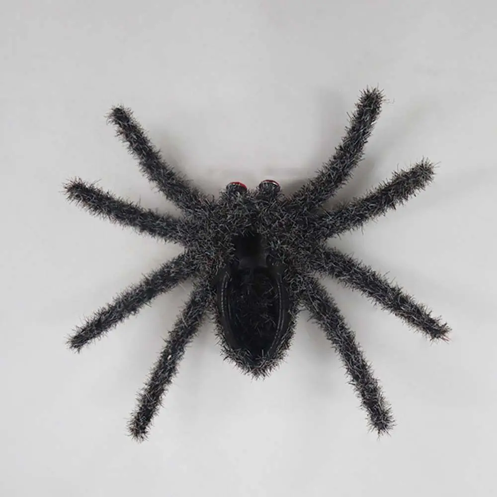 Photography Props Funny Halloween Spider Pendants Fake Realistic Flocking Black Spider Cartoon 3D Artificial Spider Party Prop