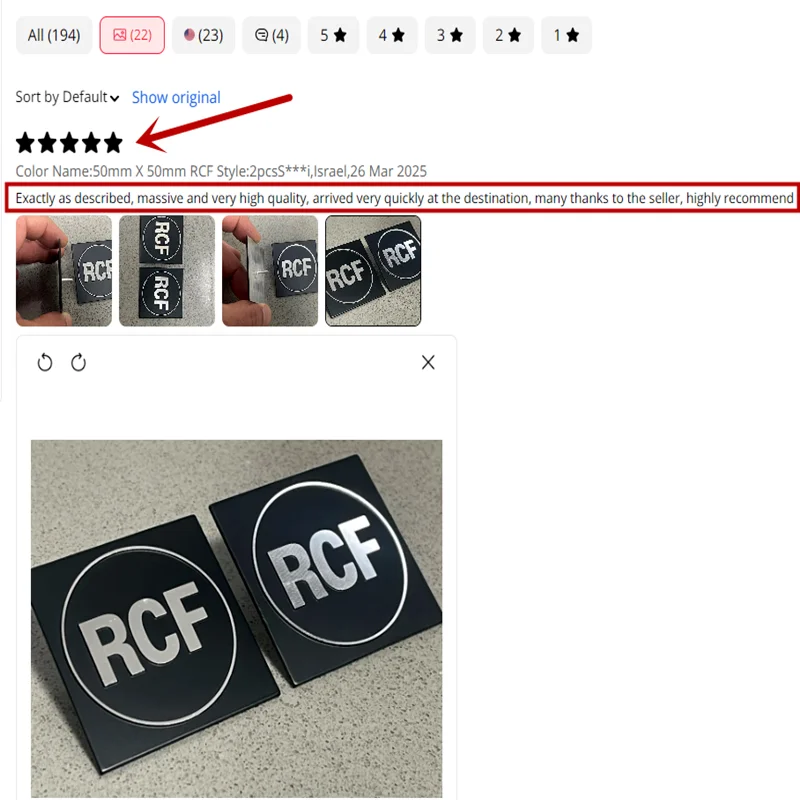 New RCF 2pcs 6pcs Metal or Drop Glue Car Hi-Fi Speaker Audio Speaker Badge Stereo Emblem Sticker Decal Styling Car Accessories