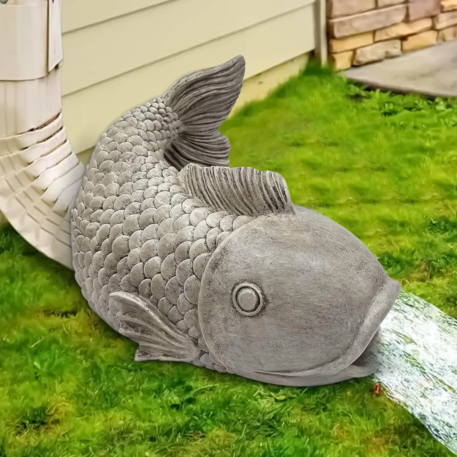 Rain Diverter Gutter Extension Downspout In Fish Shape Dynamic Water Flow Block Sculpture Extension For Residential Yard Garden