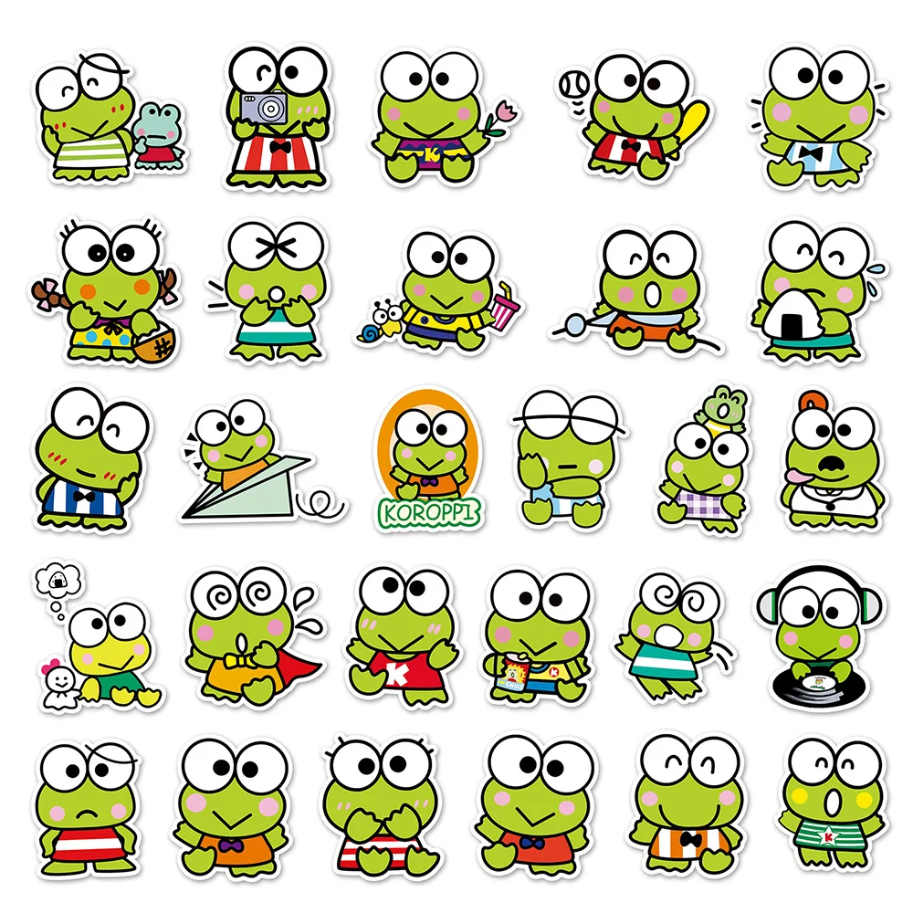 10/30/50pcs Funny KEROKERO KEROPPI Cartoon Stickers Cute Sanrio Anime Sticker Phone Skateboard Water Bottle Graffiti Kids Decal