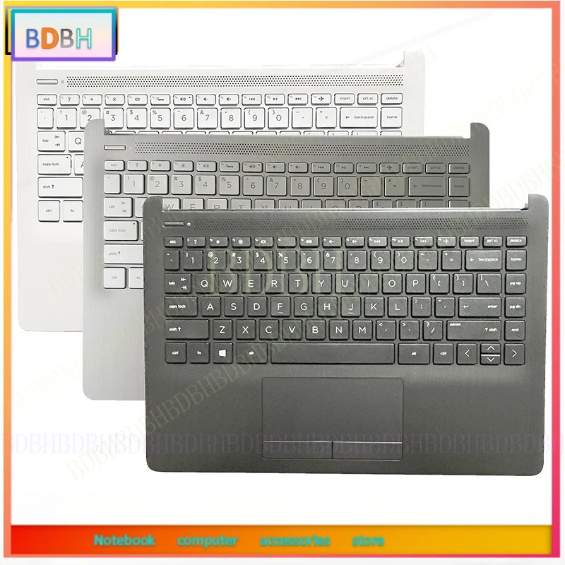 NEW Cover For HP 14-DF 14-DK 14-CF TPN-I130 340 G5 Laptop Palmrest Upper Case Top Housing US JP Keyboard Touchpad L24818-001