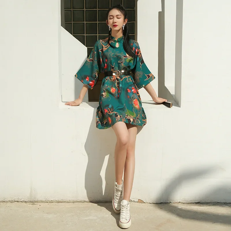 2024 New Chinese Traditional Dress Y2K High Street Women Improved Qipao Chinese Loose Cheongsams