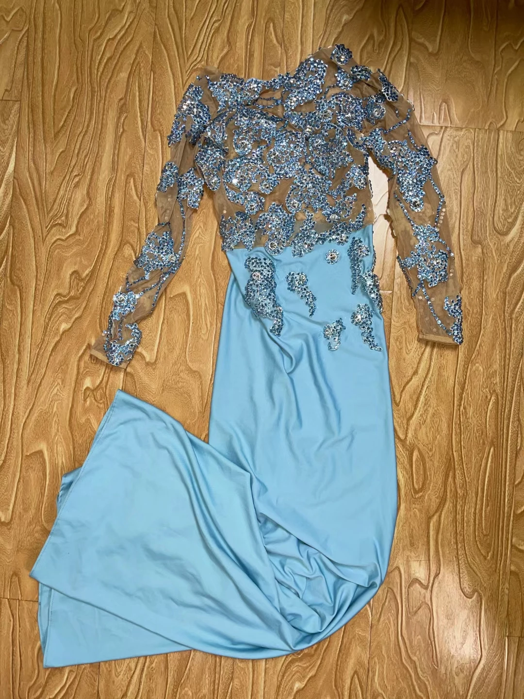 Robe de soirée pour femmes, magnifique, nouveau style, bleu brillant, queue de diamant, robe de soirée élégante, robes de soirée de mariage, demoiselle d'honneur, BIyue