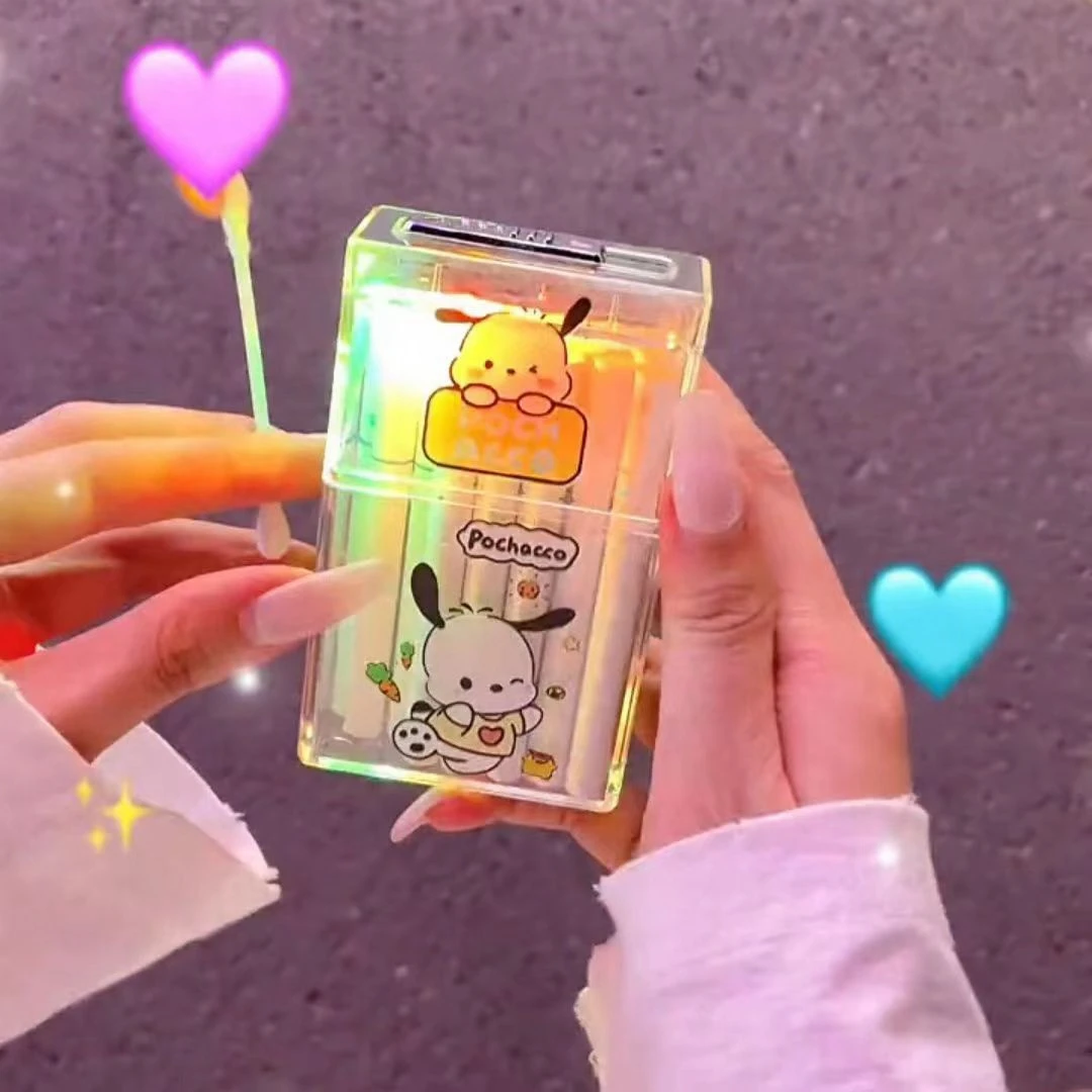 

Anime Sanrio Hello Kitty Cigarette Case Lighter Kawaii Kuromi Cinnamoroll Mymelody Pochacco Cigarette Box Lighters Accessories